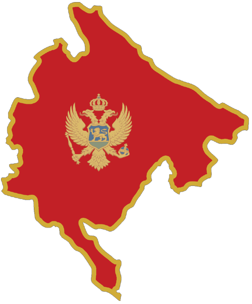 Montenegro | Auf Contour geschnittene Flagge