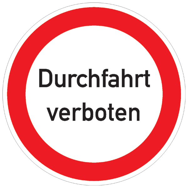 Verbotszeichenaufkleber alt .091- Durchfahrt verboten (alt)