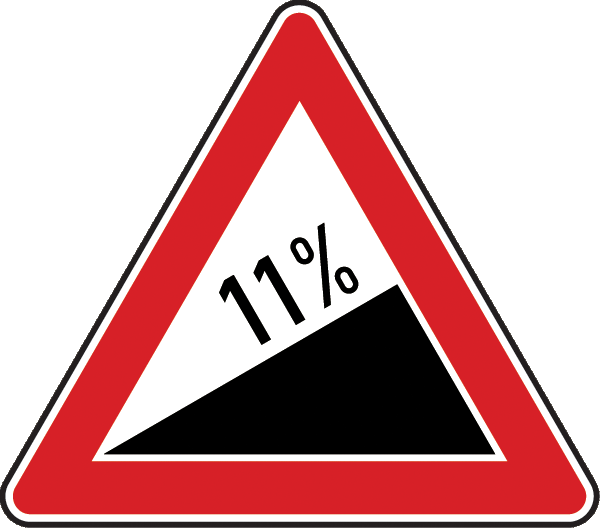 Traffic sign 110.11 - Slope 11%
