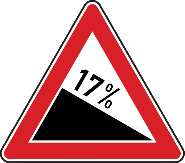 Verkehrszeichen 108.17 - Gefälle 17%