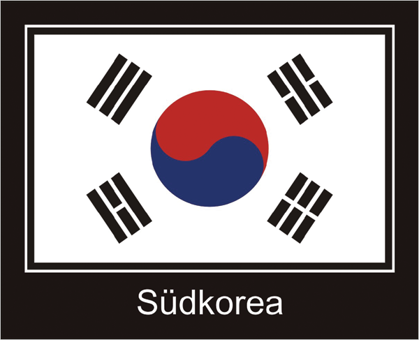 Südkorea | Aufkleber mit schwarzem Design 
