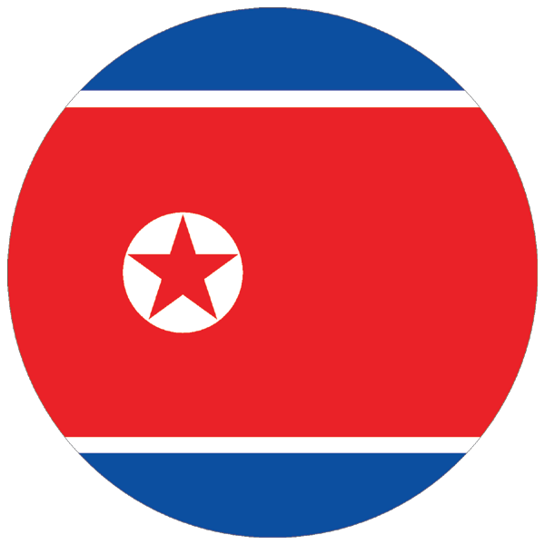 Nordkorea | rund geschnittener Aufkleber