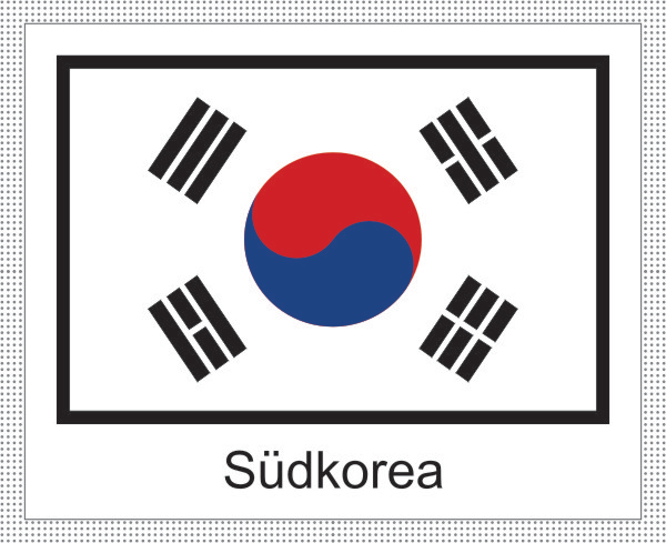Südkorea | Aufkleber mit weissem Design
