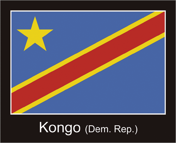 Kongo (Dem. Republik) | Aufkleber mit schwarzem Design 