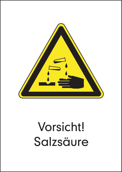 Warnzeichenaufkleber alt .072- Vorsicht! Salzsäure (alt)