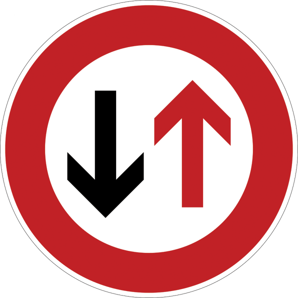 Traffic sign 208 - Priority for oncoming traffic