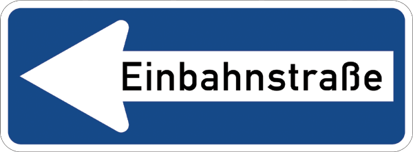 Verkehrszeichen 220.10 - Einbahnstraße - linksweisend
