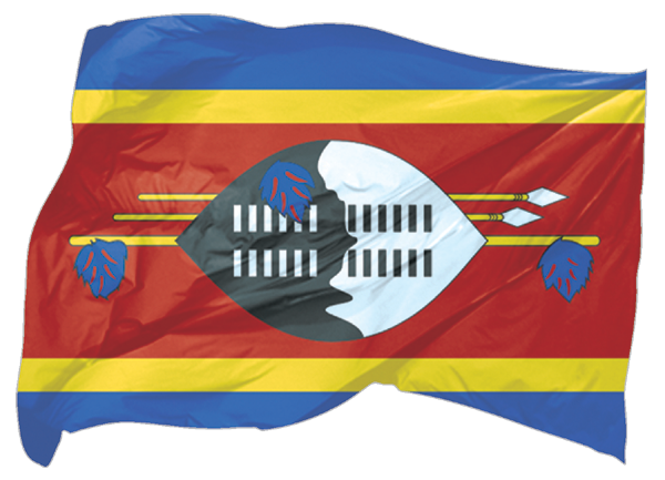 Eswatini | wehende Flagge als Aufkleber