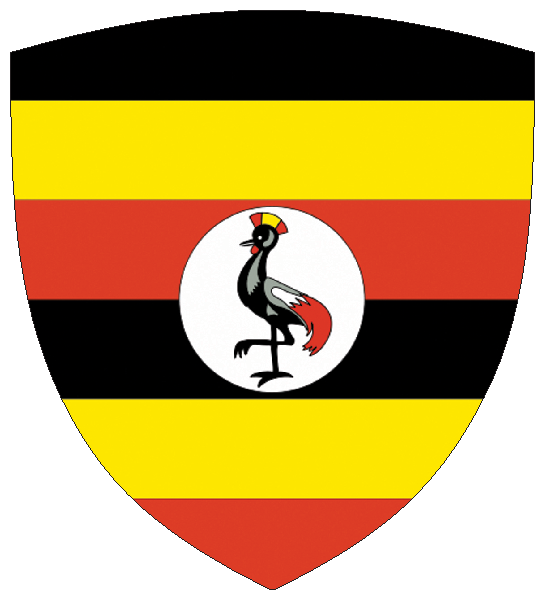 Uganda | Flagge -wappenförmig