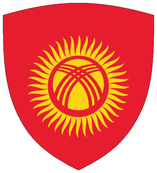 Kirgisistan | Flagge -wappenförmig