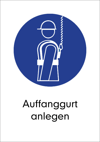 Gebotszeichenaufkleber alt .066- Auffanggurt anlegen (alt)