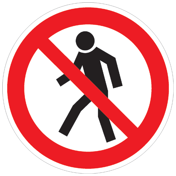 Verbotszeichenaufkleber alt .004- Für Fußgänger verboten (alt)