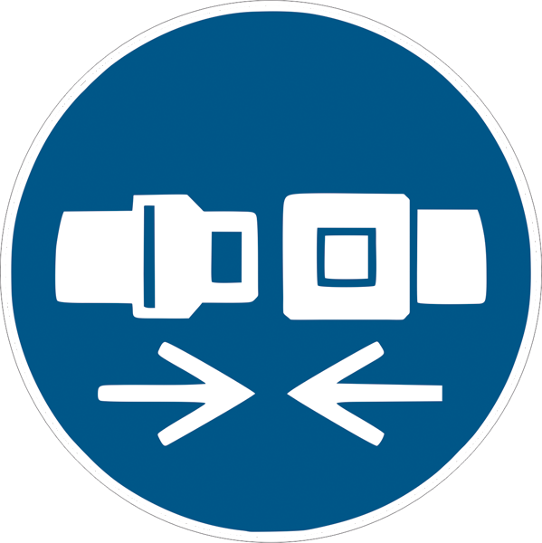 Gebotszeichenaufkleber - M020 Rückhaltesystem benutzen
