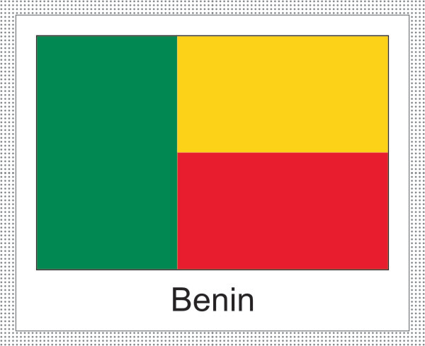 Benin | Aufkleber mit weissem Design