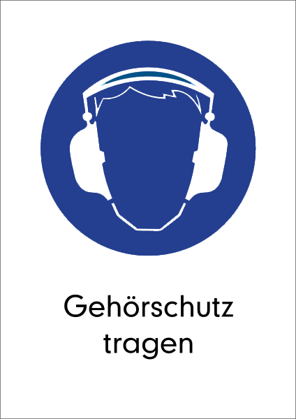 Gebotszeichenaufkleber alt .059- Gehörschutz tragen (alt)