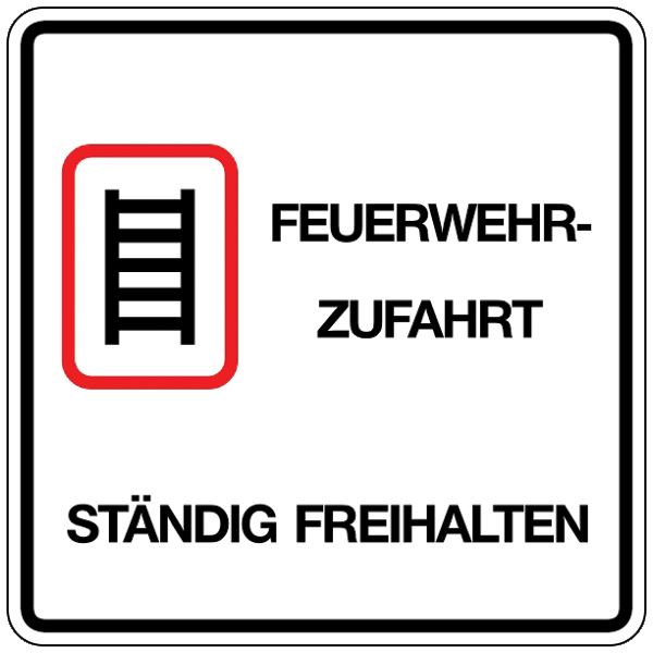 Feuerwehr Aufkleber - Feuerwehrzufahrt