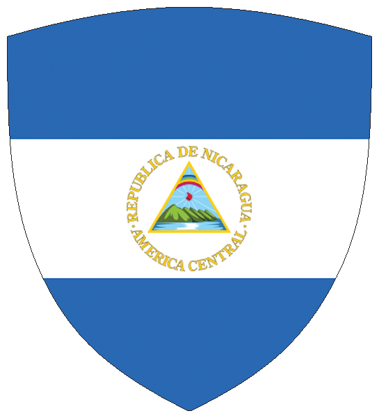Nicaragua | Flagge -wappenförmig