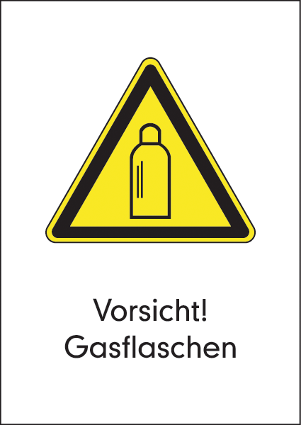 Warnzeichenaufkleber alt .092- Vorsicht! Gasflaschen (alt)