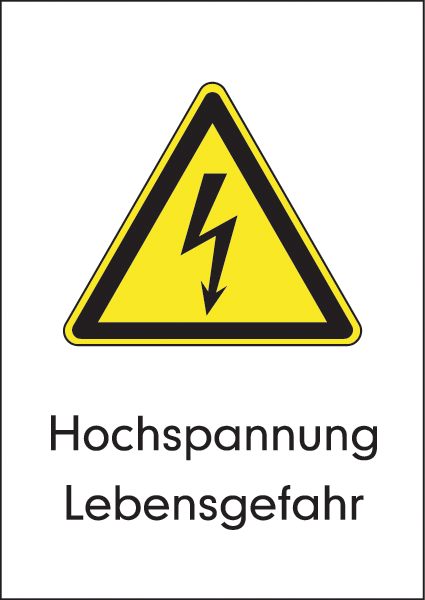 Warnzeichenaufkleber Elektro .013- Hochspannung Lebensgefahr (alt)
