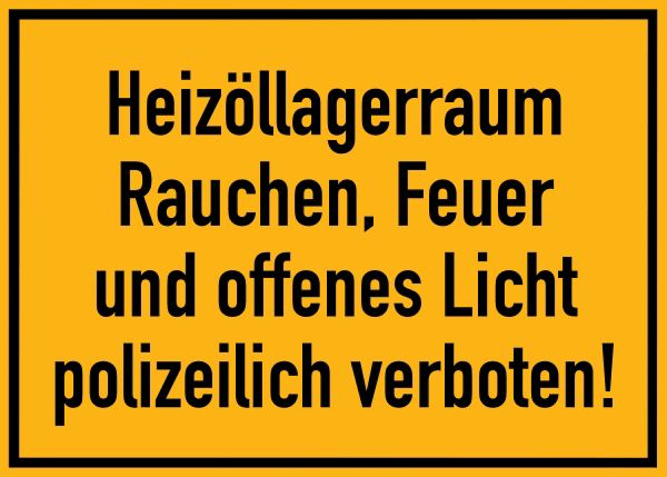 Feuerwehr Aufkleber - Heizöllagerraum