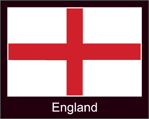 England | Aufkleber mit schwarzem Design 