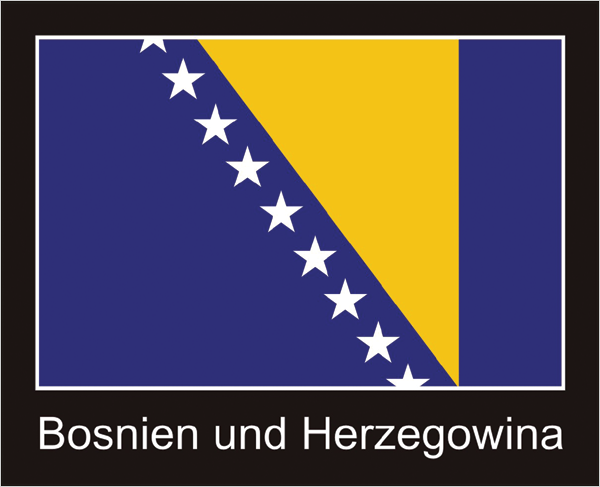 Flagge | Bosnien und Herzegowina -schwarzes Design