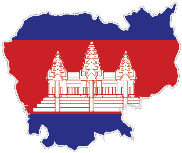Kambodscha | Auf Contour geschnittene Flagge