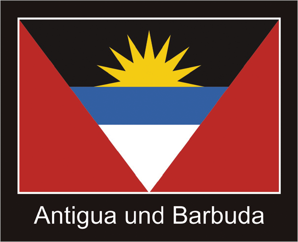 Antigua und Barbuda | Aufkleber mit schwarzem Design 