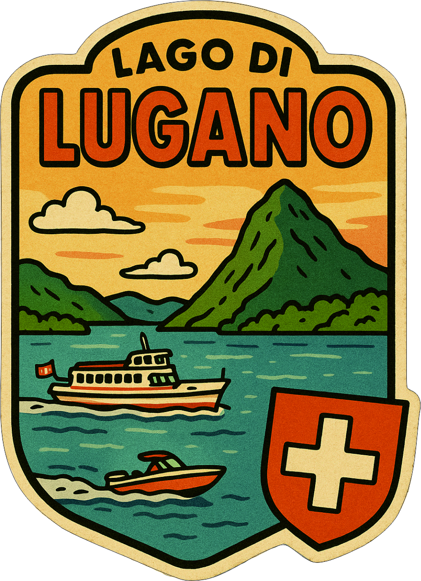 Luganer See | Aufkleber Luganer See | Aufkleber