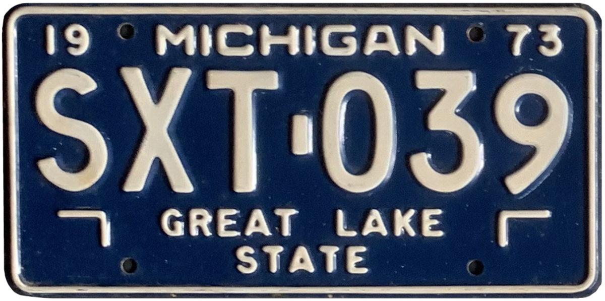 USA-Kennzeichen als Aufkleber | Michigan.1