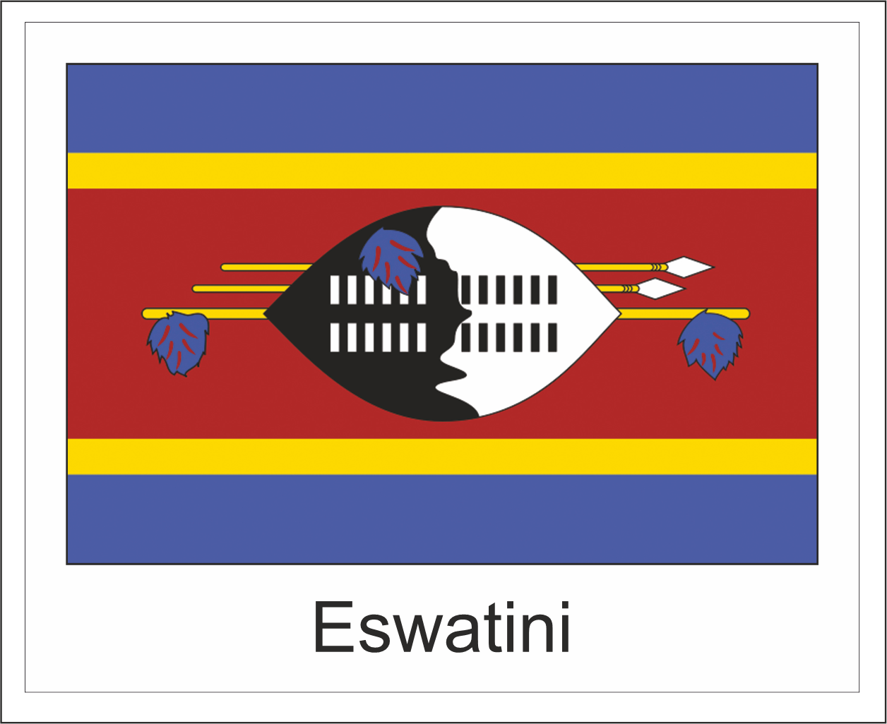 Eswatini | Aufkleber mit weissem Design
