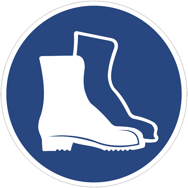 Gebotszeichenaufkleber alt .006- Fußschutz benutzen (alt)