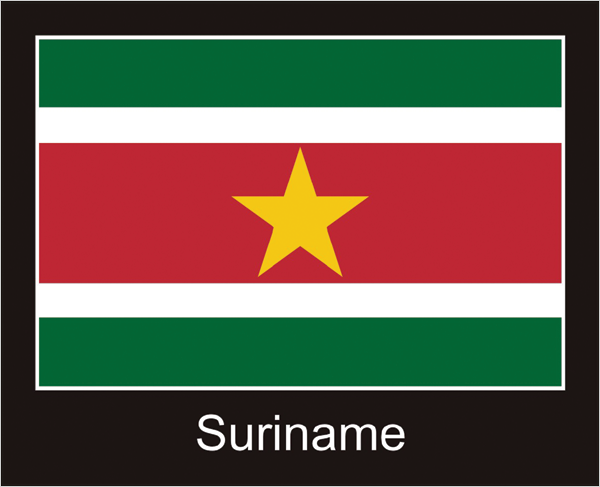 Suriname | Aufkleber mit schwarzem Design 