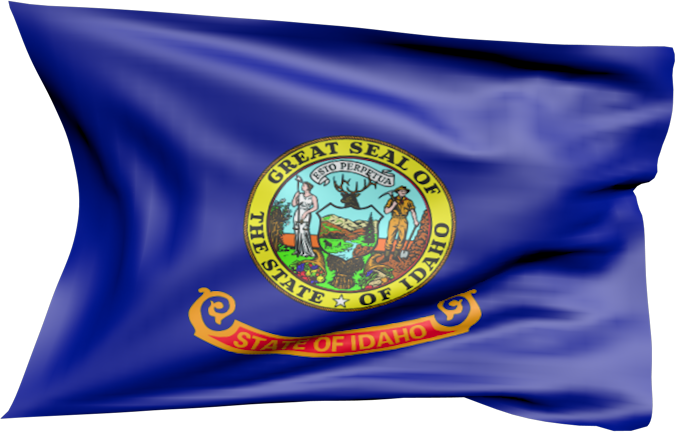 Idaho | wehende Flagge von Idaho als Aufkleber