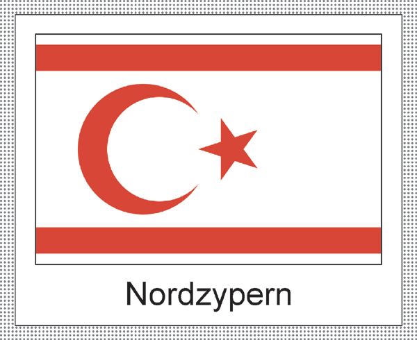 Nordzypern | Aufkleber mit weissem Design