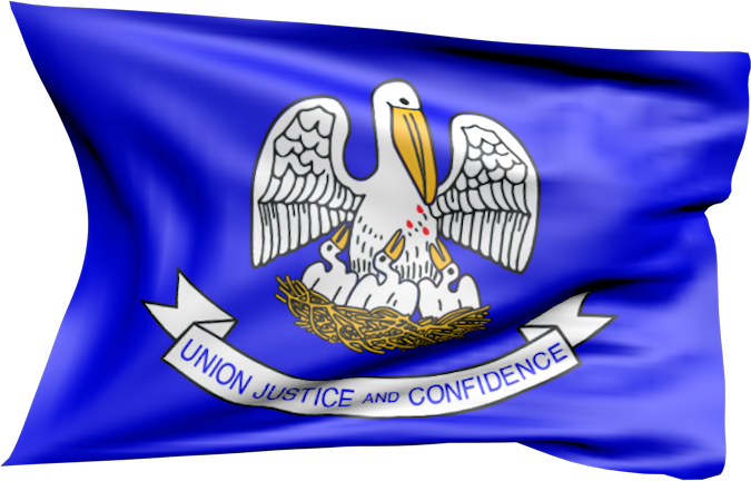 Louisiana | wehende Flagge von Louisiana als Aufkleber