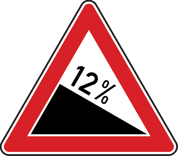 Verkehrszeichen 108.12 - Gefälle 12%