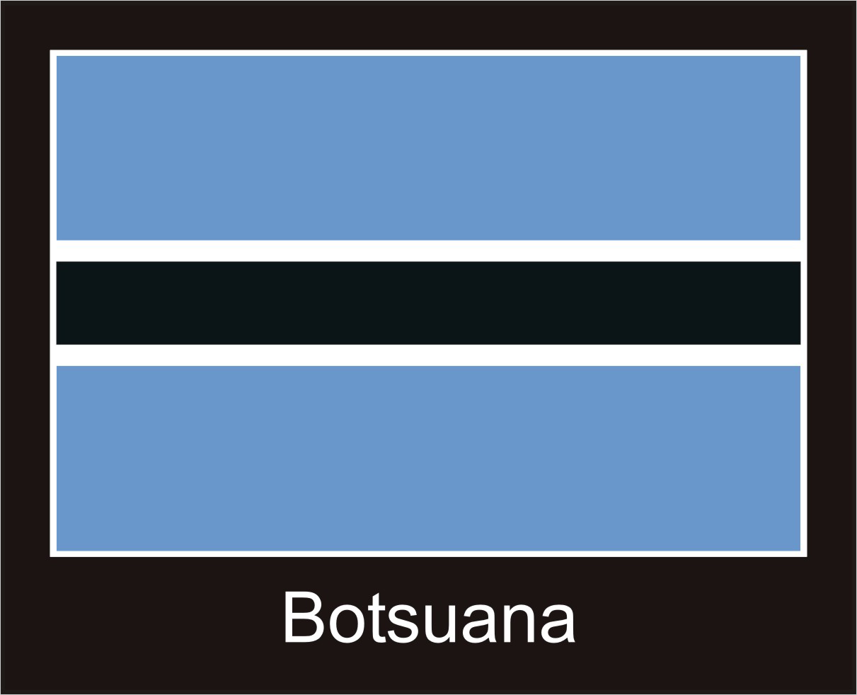 Botsuana | Aufkleber mit schwarzem Design 