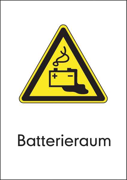 Warnzeichenaufkleber alt .089- Batterieraum (alt)
