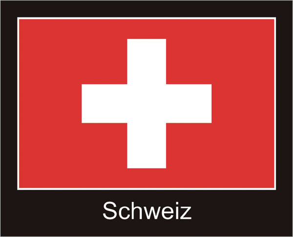 Schweiz | Aufkleber mit schwarzem Design 