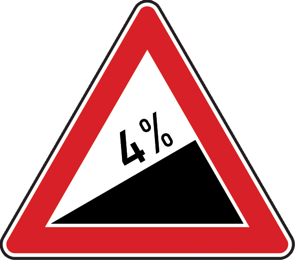 Verkehrszeichen 110.04 - Steigung 4%