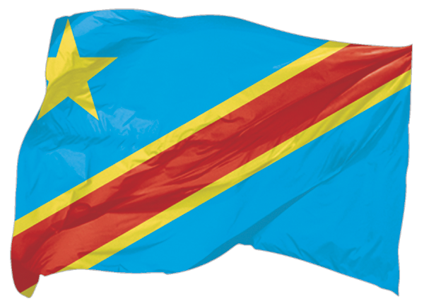 Kongo (Dem.Republik) | wehende Flagge als Aufkleber