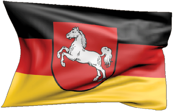 Niedersachsen | Aufkleber als wehende Flagge