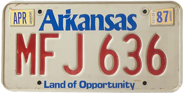 USA-Kennzeichen als Aufkleber | Arkansas.1