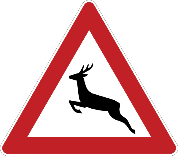 Verkehrszeichen 142.10 - Wildwechsel - Aufstellung rechts