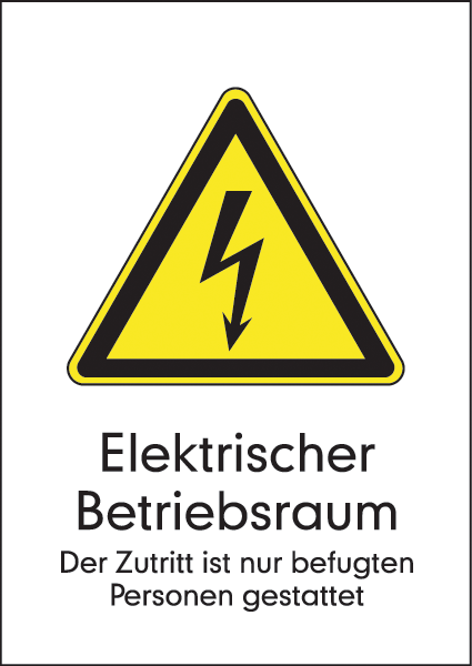 Warnzeichenaufkleber Elektro .005- Elektrischer Betriebsraum (alt)