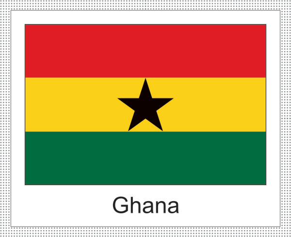 Ghana | Aufkleber mit weissem Design