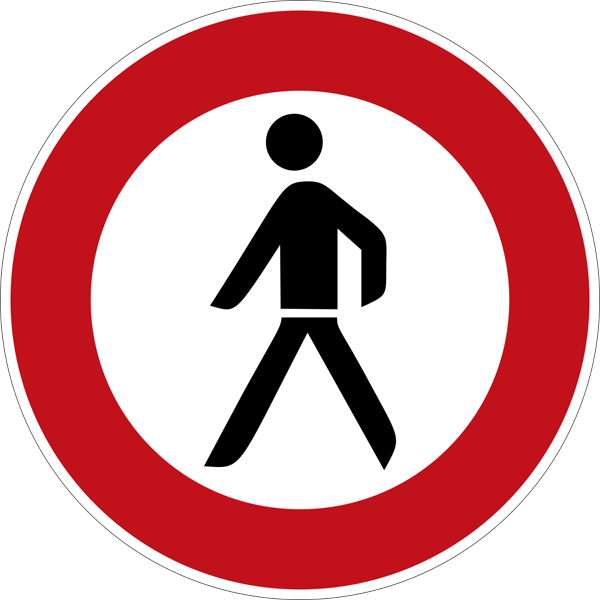 Verkehrszeichen 259 - Verbot für Fußgänger