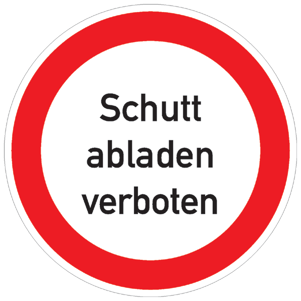 Verbotszeichenaufkleber alt .084- Schutt abladen verboten (alt)