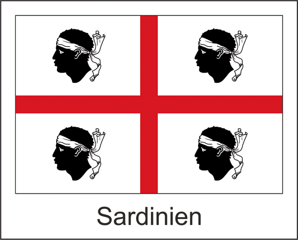 Sardinien | Aufkleber mit weissem Design